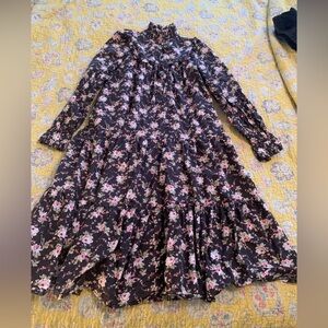 Laura Ashley 1980s Floral Cotton Smock Dress